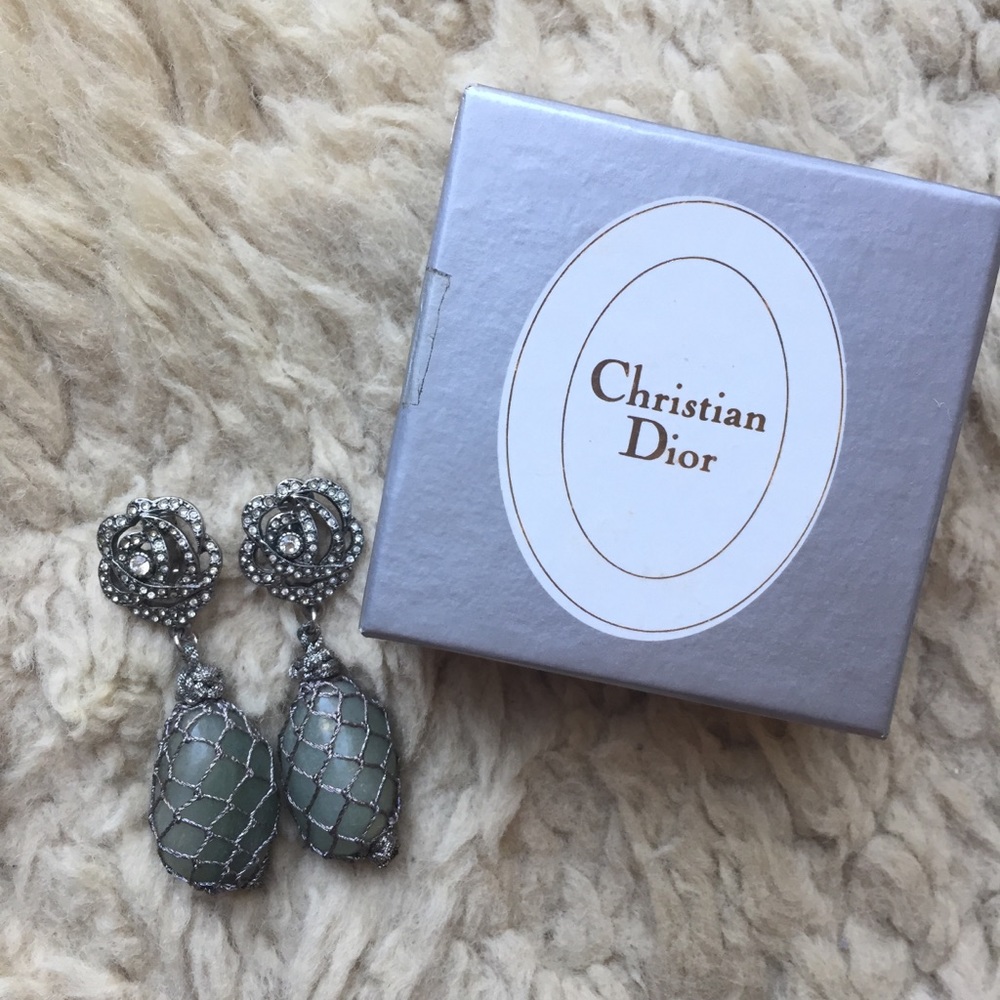 NEW Vintage Christian Dior clip on Earrings w/ Box - Picture 2 of 7